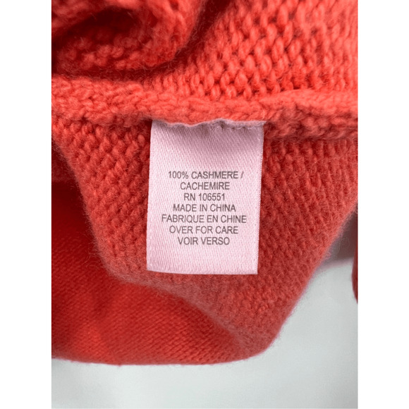 Calypso St. Barths Sweater  Knit Crewneck 100% Cashmere Pullover Coral Small - Picture 3 of 5